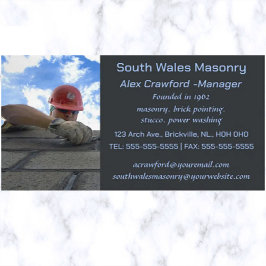 Editable Masonry Brick Laying Visitekaartje