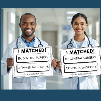 Editable Match Day Sign Medical Graduation Poster