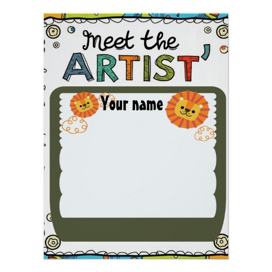 Editable “Meet the Artist” School Template Perfect Poster (Voorkant)