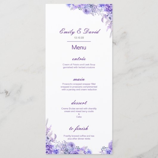 Editable Menu, Wedding Menu, Baby Shower, Bridal   Menu (Voorkant)