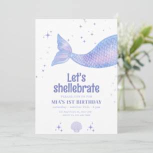 Editable Mermaid Birthday, Mermaid Under the Sea Kaart