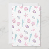 Editable Mermaid Tail 3rd Birthday Invite Glitter Kaart (Achterkant)