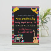 Editable Mexican Fiesta Birthday Party Kaart (Staand voorkant)