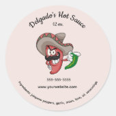 Editable Mexican Hot Sauce Label (Voorkant)