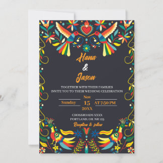 Editable Mexican Wedding Invitation 4 Kaart