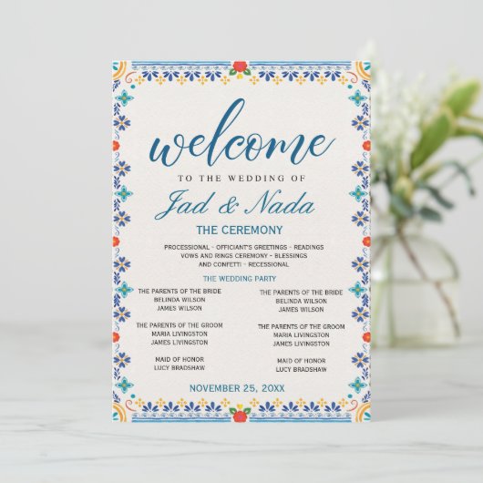 Editable Mexican Wedding Invitation Kaart (Staand voorkant)