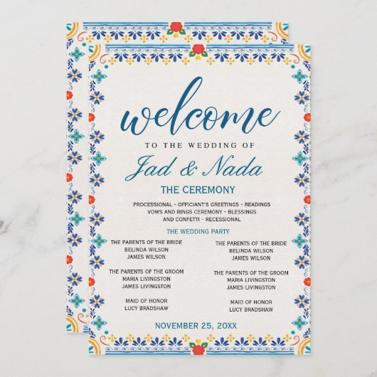 Editable Mexican Wedding Invitation Kaart (Voorkant / Achterkant)