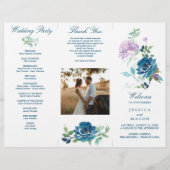 Editable Midnight Blooms Trifold Wedding Program Flyer (Voorkant)
