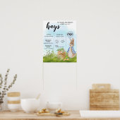 Editable, Milestone Chart, Peter Rabbit, Bunny, Poster (Keuken)