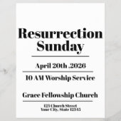 Editable Minimal Easter Church  Flyer (Voorkant)