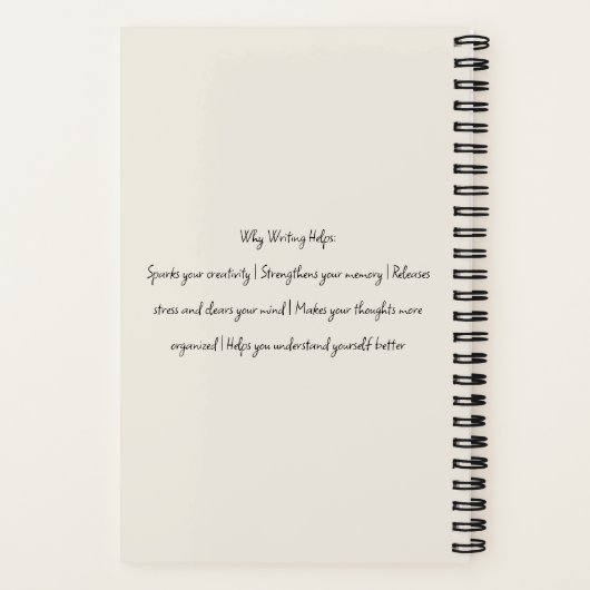 Editable Minimal Journal | Unlock Your Thoughts Notitieboek (Achterkant)