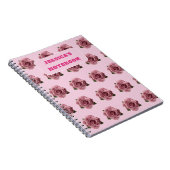 Editable Minimal Pink Rose Design Pattern Custom Notitieboek (Rechterzijde)