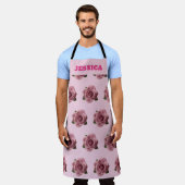 Editable Minimal Pink Rose Design Pattern Custom Schort (Gedragen)