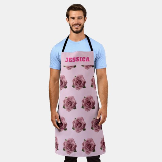 Editable Minimal Pink Rose Design Pattern Custom Schort (Gedragen)