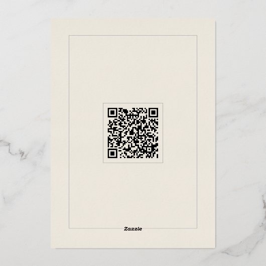 Editable Minimal QR Code Invitation with Gold Init Folie Uitnodiging (Achterkant)