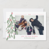 Editable mistletoe Joy scriptfoto Kerstmis Feestdagenkaart (Voorkant)