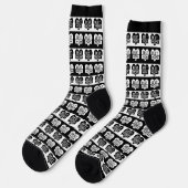 EDITABLE MODERN BESTE MOM BLACK & WHITE STRIPE SOKKEN (Links)