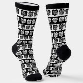 EDITABLE MODERN BESTE MOM BLACK & WHITE STRIPE SOKKEN (Gebogen)