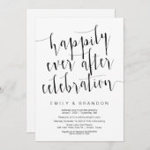 Editable Modern Black Script, Wedding Elopement Kaart (Voorkant / Achterkant)