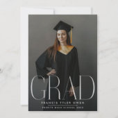 Editable Modern High School Photo Afstuderen Aankondiging (Voorkant)