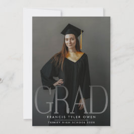 Editable Modern High School Photo Afstuderen Aankondiging