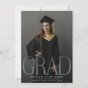 Editable Modern High School Photo Afstuderen Aankondiging
