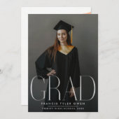 Editable Modern High School Photo Afstuderen Aankondiging (Voorkant / Achterkant)