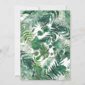 Editable Modern Leafy Greenery Waterverf Wedding Kaart (Achterkant)