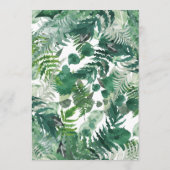 Editable Modern Leafy Greenery Waterverf Wedding Kaart (Achterkant)