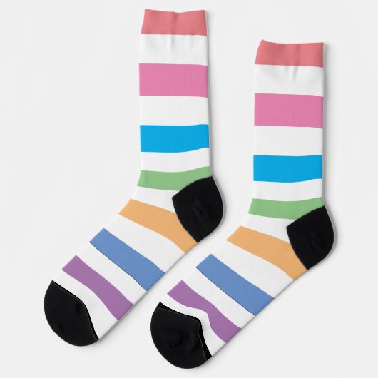 EDITABLE MODERN PASTEL COLORFUL STRIPE SOKKEN (Links)