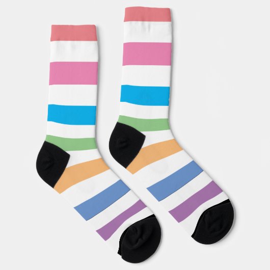 EDITABLE MODERN PASTEL COLORFUL STRIPE SOKKEN (Rechts)