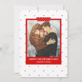 Editable Modern Simple Hearts Photo Valentines Day Feestdagenkaart (Voorkant)