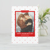 Editable Modern Simple Hearts Photo Valentines Day Feestdagenkaart (Staand voorkant)