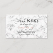 Editable monogram name marmer rosegold visitekaartje (Achterkant)