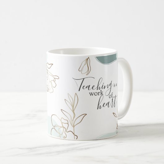 Editable Monogram Teacher Quote Mok (Voorkant rechts)