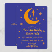 Editable Moon and Stars Slumber Party Kaart (Voorkant / Achterkant)