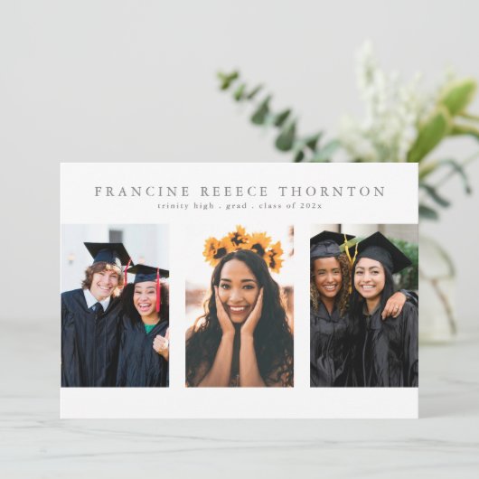 Editable Multi Photo High School Afstuderen Aankondiging (Staand voorkant)