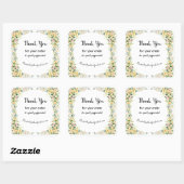 Editable name & message whimsical flower border vierkante sticker (Vel)