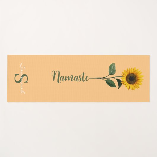 Editable Name Sunflower Namaste Yogamat (Voorkant (horizontaal))