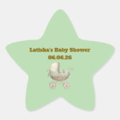 Editable Neutral Baby Shower Star Stickers (Voorkant)