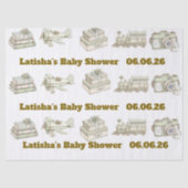 Editable Neutral Baby Shower Tissue Paper Tissuepapier (Voorkant)