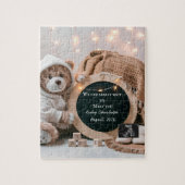 Editable neutral pregnancy announcement legpuzzel (Verticaal)