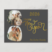 Editable New Year Collage Postcard – Upload Photos Feestdagenkaart (Voorkant)