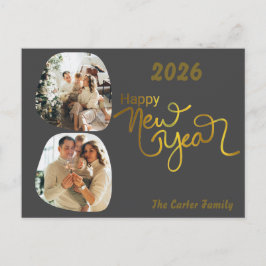 Editable New Year Collage Postcard – Upload Photos Feestdagenkaart