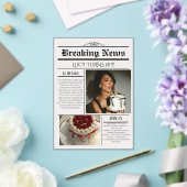 Editable Newspaper Birthday Invitation Template  Acryl Uitnodigingen (Insitu (Huwelijk))