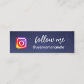 Editable Night Sky Volg me Social Media QR Code Mini Visitekaartje (Voorkant)