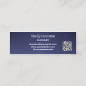 Editable Night Sky Volg me Social Media QR Code Mini Visitekaartje (Achterkant)