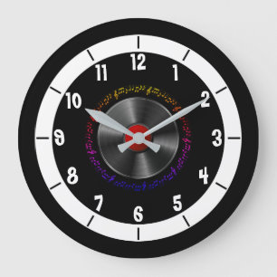 Editable Numbers Phonograph Clock Grote Klok