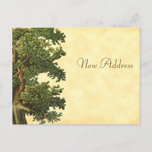 Editable  Oak Tree New Address Briefkaart (Voorkant)