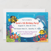 Editable Ocean Creatures Birthday Kaart (Voorkant)